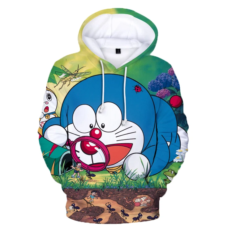 

Японские Аниме толстовки Doraemon 3D, детские толстовки в стиле Харадзюку, хип-хоп, пуловер, толстовка с капюшоном, одежда для мальчиков и девочек...