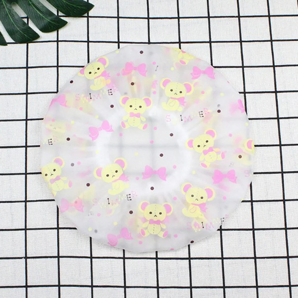 

1pc Thick Waterproof Bath Hat Double High Quality Hair Salon Elastic Women Supplies Shower Cap Bathroom Products Accessories
