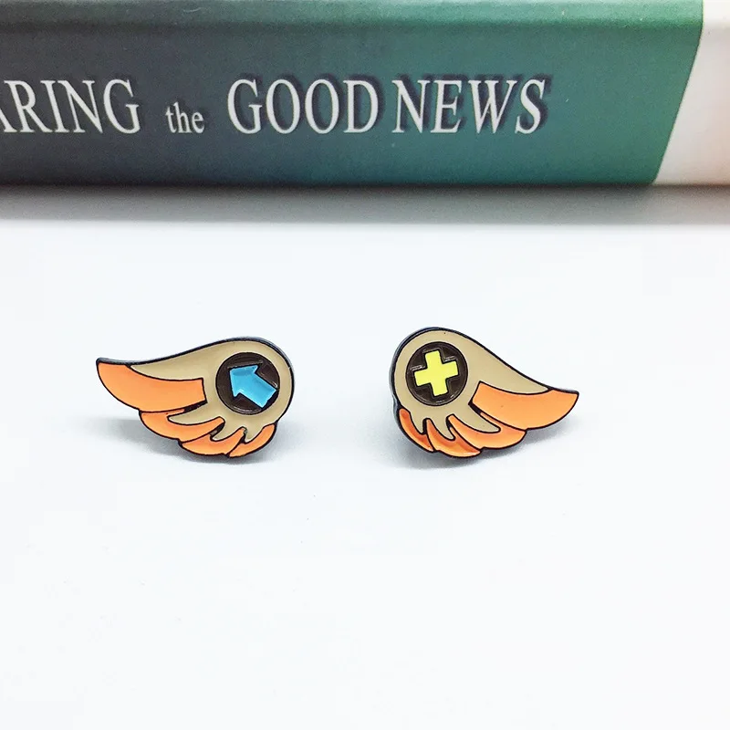 Значки с героями мультфильмов милая пара броши в виде крыльев для влюбленных