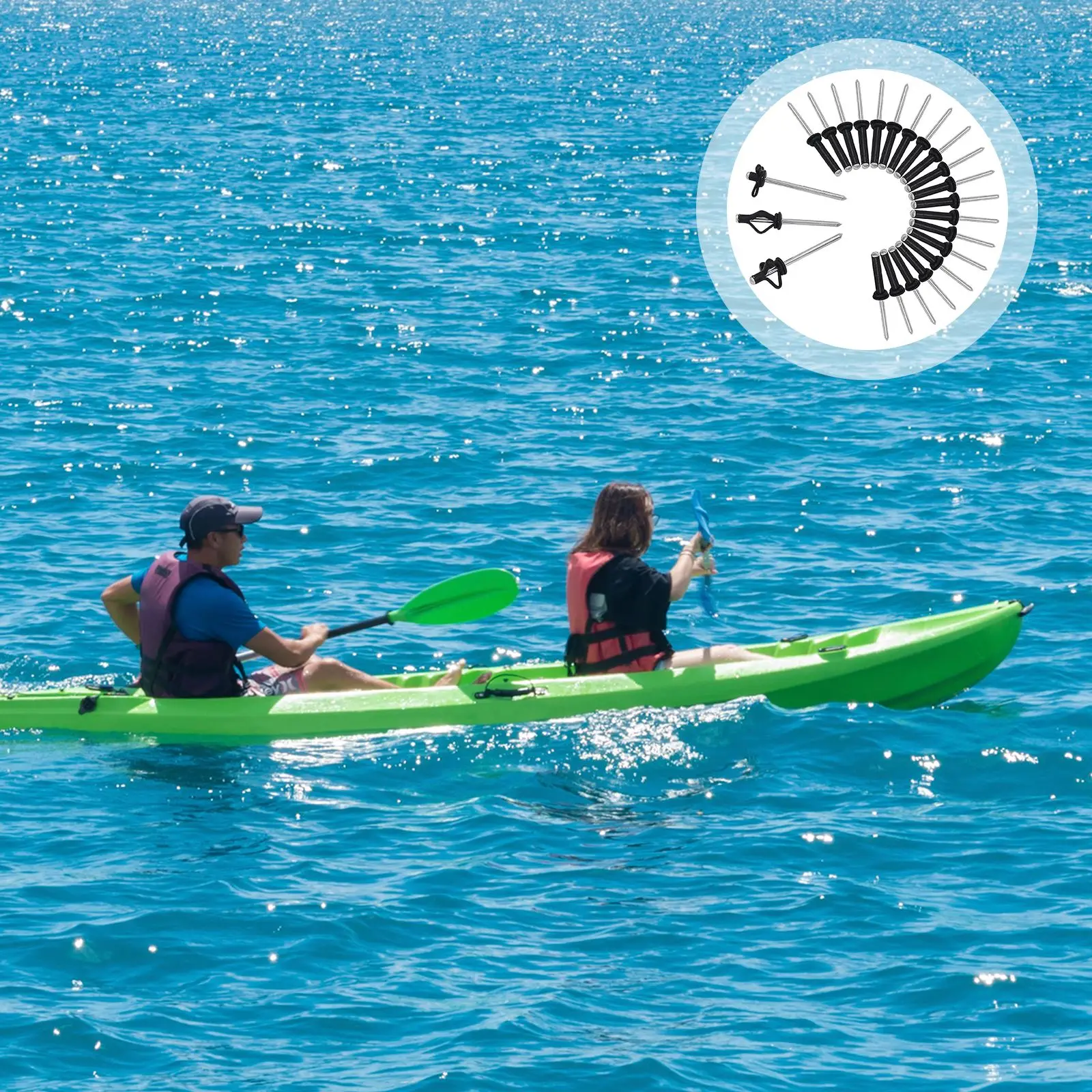 

Hot New 20Pcs Aluminum Kayak Canoe Tri-Grip Tri-Fold Rivets Mounting Tri Bulb Rivet Bungee Kit