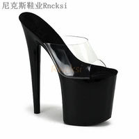 rncksi 20cm club high heels black platform sandals sexy shoes foreign trade womens shoes large size34 46