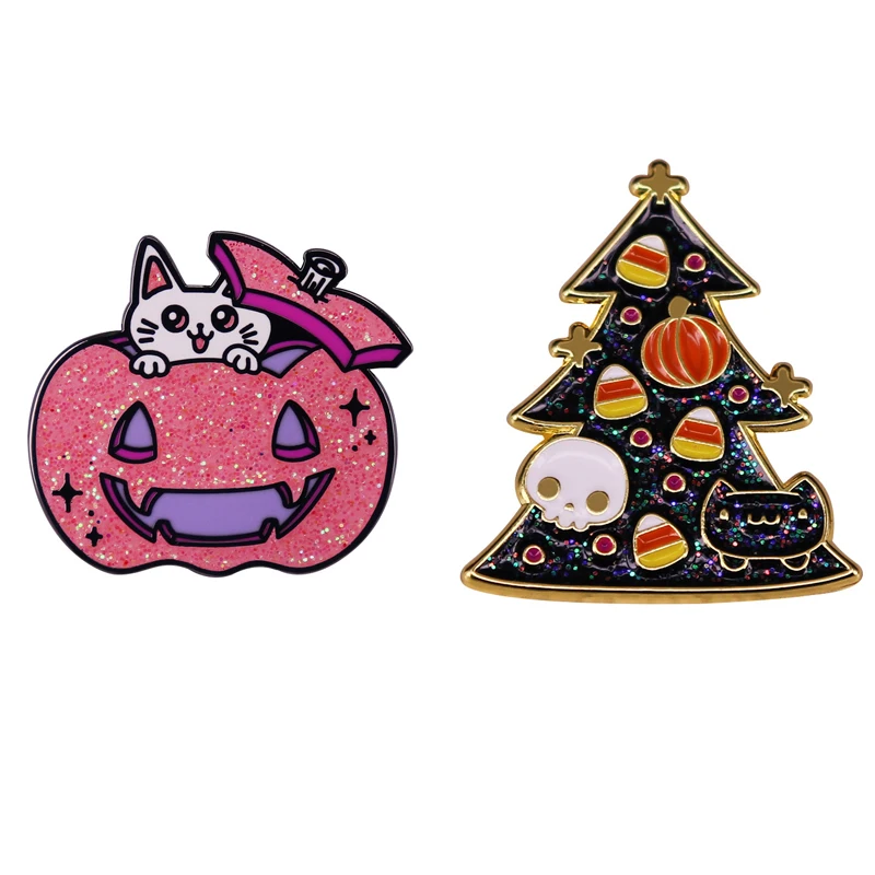 AD1195 Patchfan Fashion Halloween Enamel Pin and Brooch Backpack Clothes Badge Women and Men Tie Pin