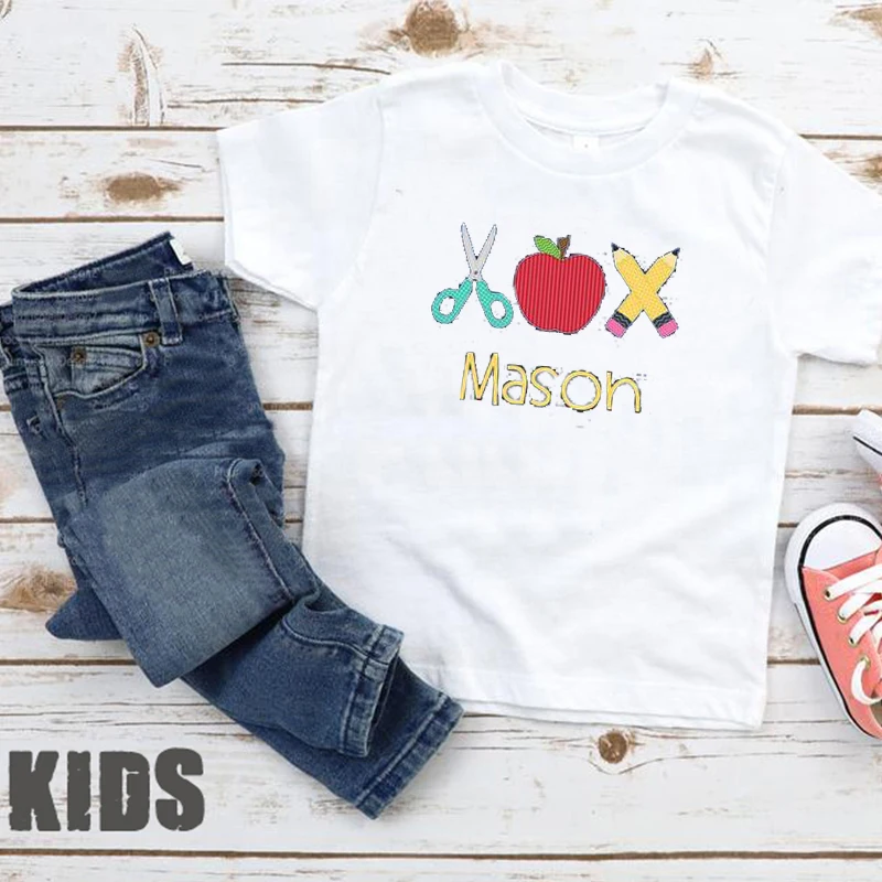 Рубашка для мальчиков возвращение в школу индивидуальная футболка подходящие