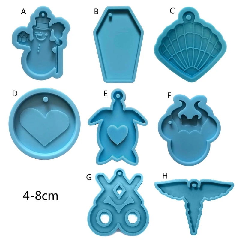

Handmade Valentine's Day OX Heart Coffin Snowman Keychain Pendant Mold Resin Casting Silicone Molds Jewelry Making Tools