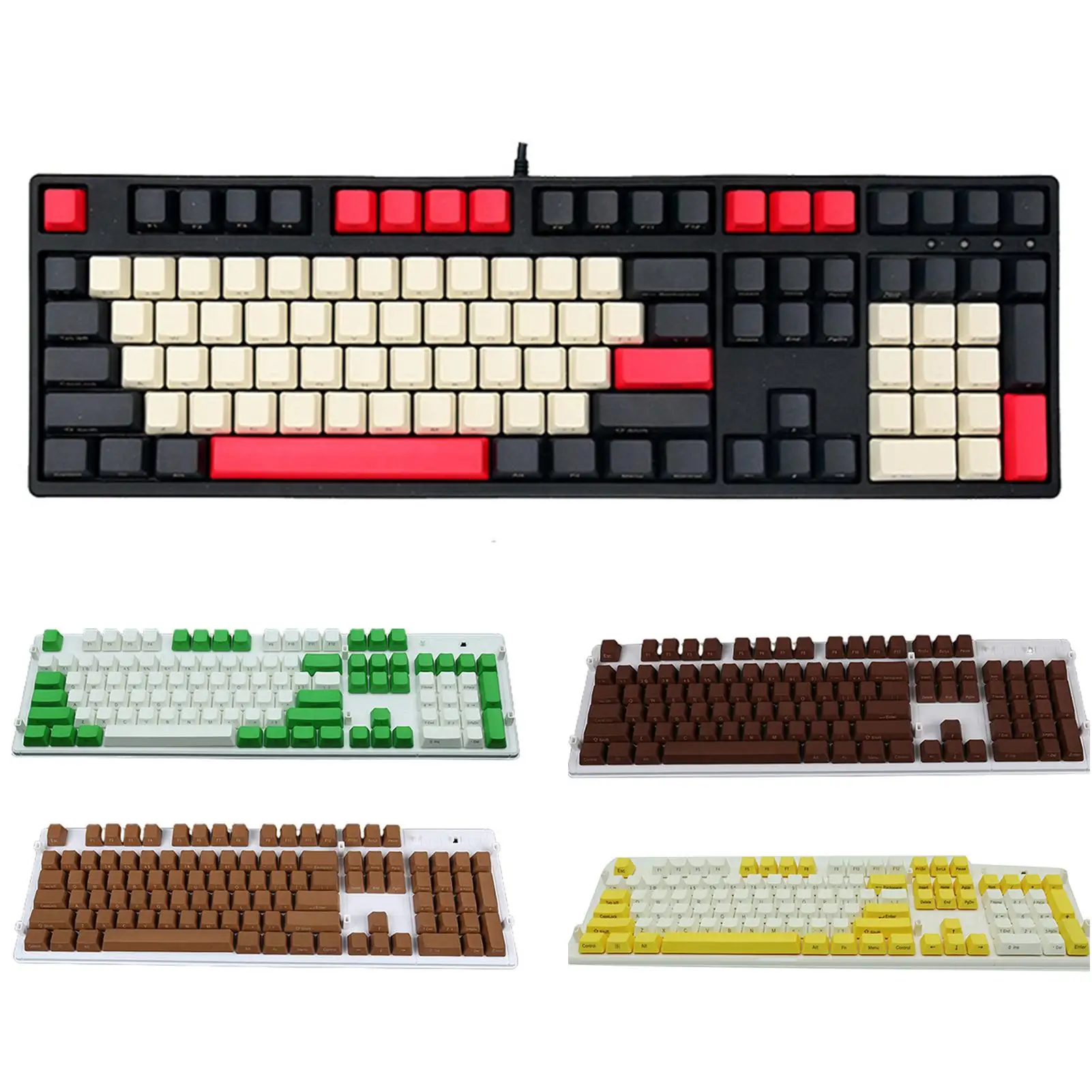 

108Pcs PBT Lightproof Wear-resistant Key Caps Mechanical Keyboard Accessories