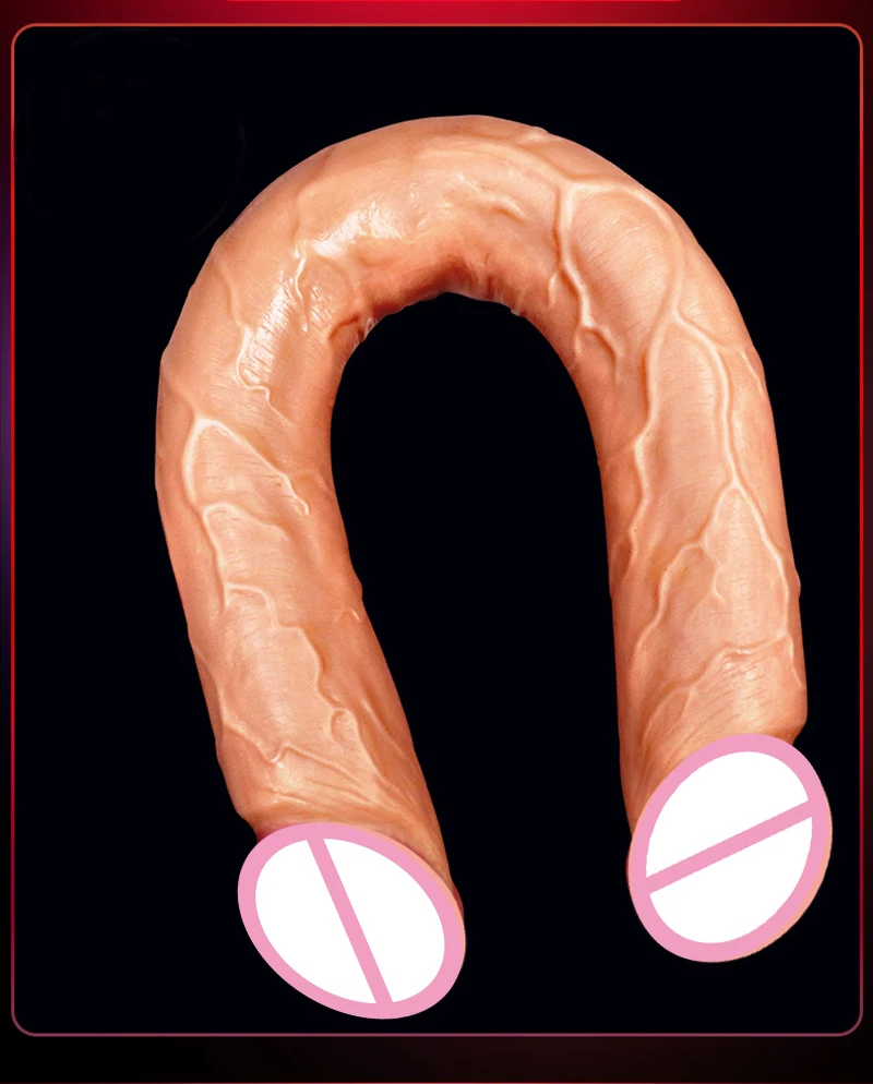 Двойная головка длинный большой пенис фаллоимитатор мягкий жидкий силикон