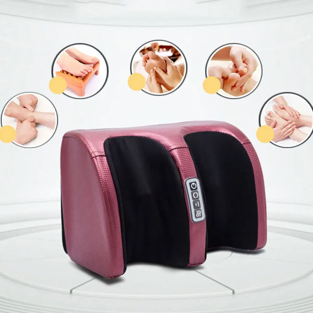 

Multi-function Foot Massager Kneading Warm Therapy Equipment for Home Office Men with Plug (Claret)