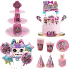 День рождения LOL куклы сюрприз DIY тема украшения поставки Праздничная тарелка ложка свадебный торт Топпер подарки для детей