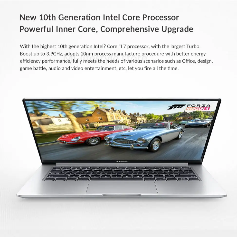Xiaomi RedmiBook 14 дюймовый ноутбук 10th Intel Core i7 1065G7 MX350 16 Гб 3200 МГц DDR4 + 512 ГБ SSD тонкий на