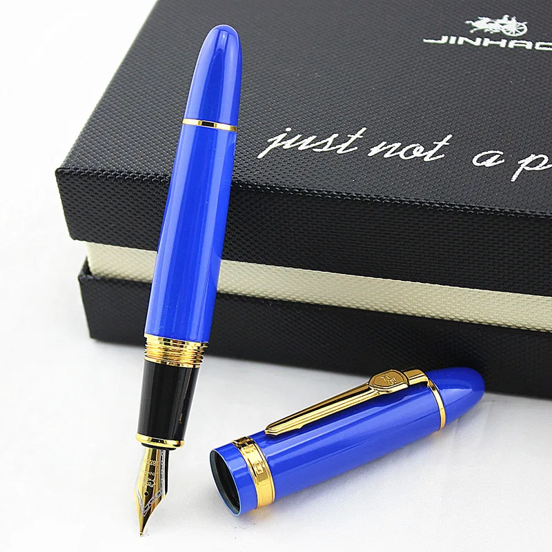 JINHAO 159 Европейский металлическая авторучка иридий средней чернильная ручка NIB, благородный белый Цвет для офиса Бизнес подарок расходные материалы