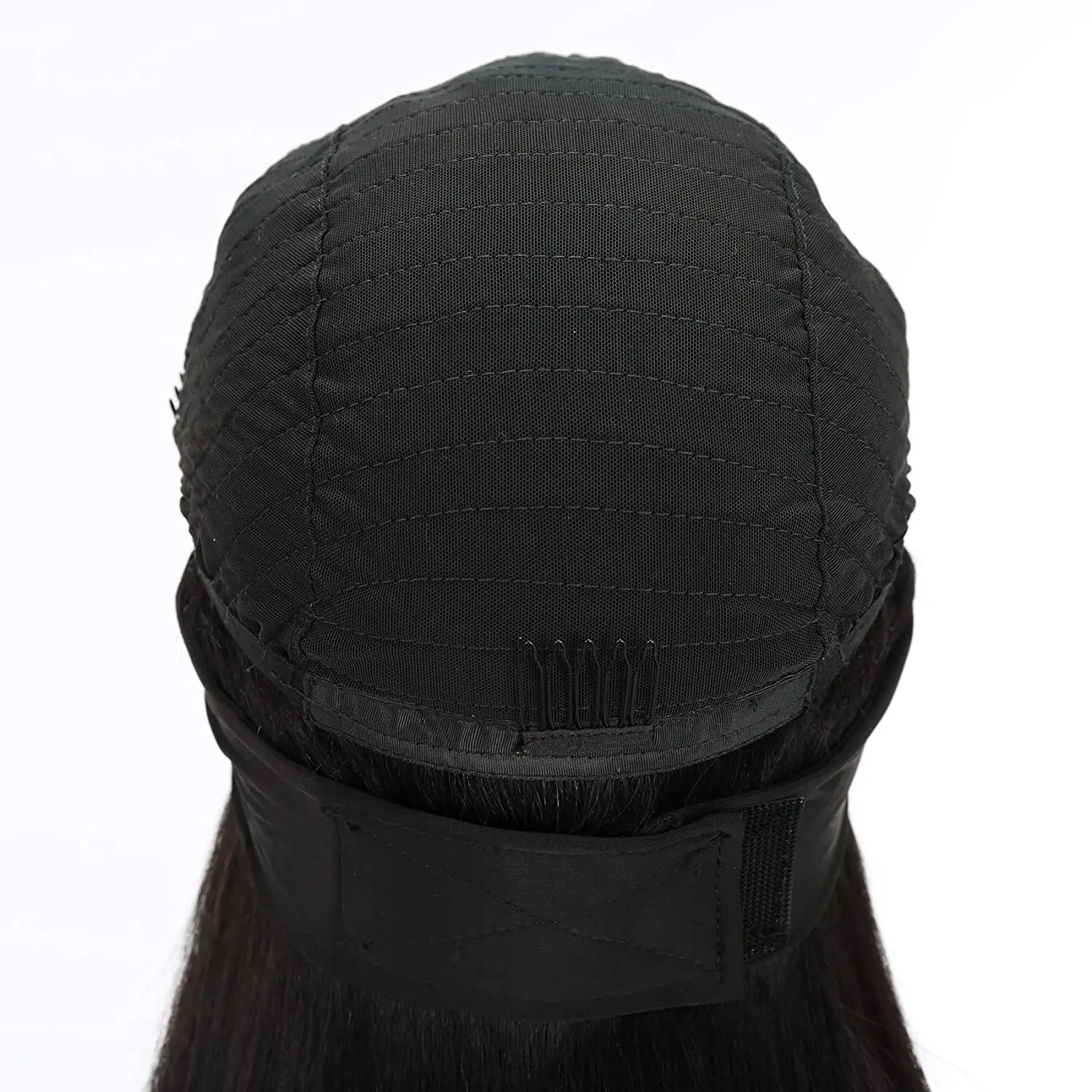 

VCKOVCKO HeadBand Wig Kinky Straight Mixed Human Hair Yaki Straight Machine Made Wigs for Black Women Natural Black Color