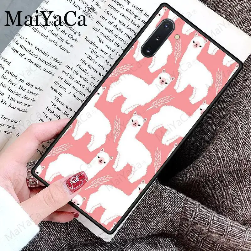 Милый чехол из шерсти альпака черный мягкий для телефона Galaxy note10 note8 note9 note5 note4