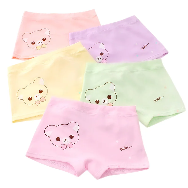 

Kids Underwear Children's Cotton Briefs Cartoon Bear Little Cat Designs Girls Panties 2 To 12 Years ZL83