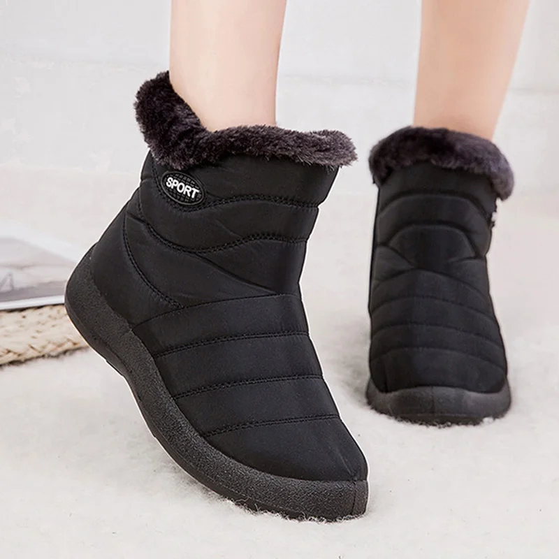 

Warm Winter Boots Woman Shoes Plus Size Waterproof Ankle Boots Women Winter Shoes Flat With Snow Shoes Female Botas Mujer