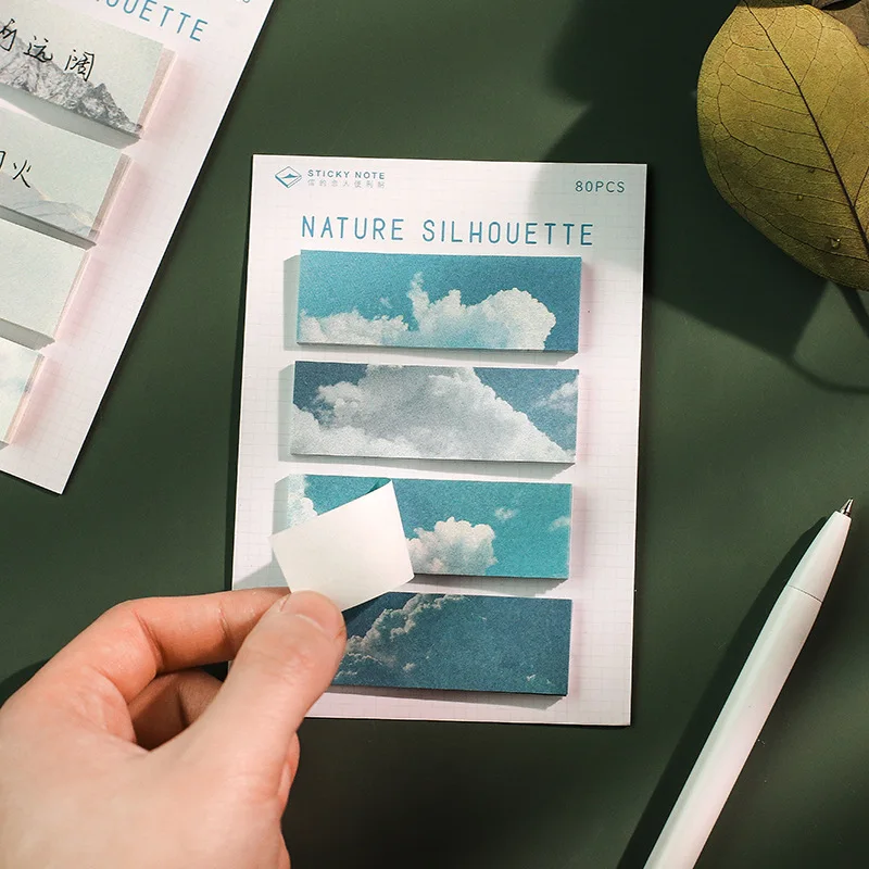 

30/80 листов клейких заметок, естественный пейзаж, школьные заметки, планировщик, расписание, школьные и офисные принадлежности, канцелярские...