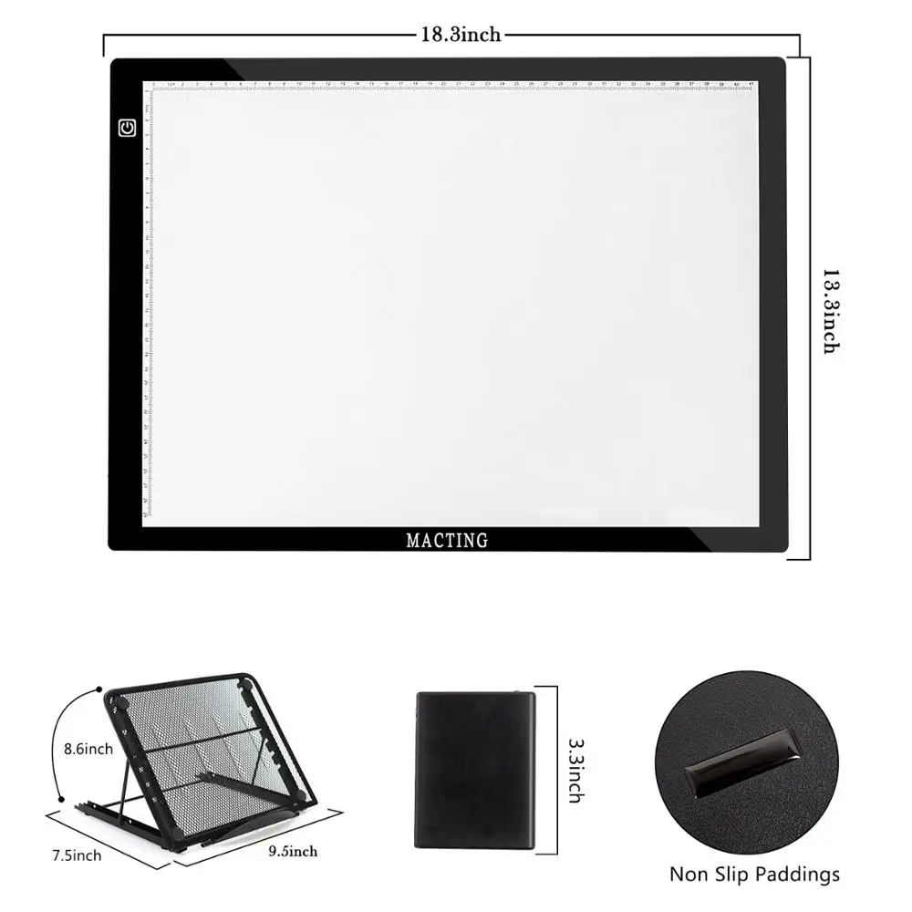 

A3 LED painting tool light pad tracking light box, with school bag, bracket, lighting tracking pad, for artists