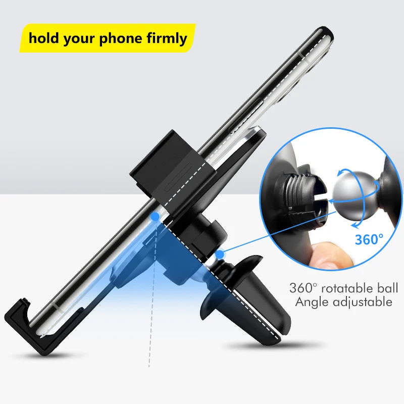 jellico universal phone car holder air vent mount stand mobile phone cell support for iphone xiaomi gravity auto clip in car free global shipping