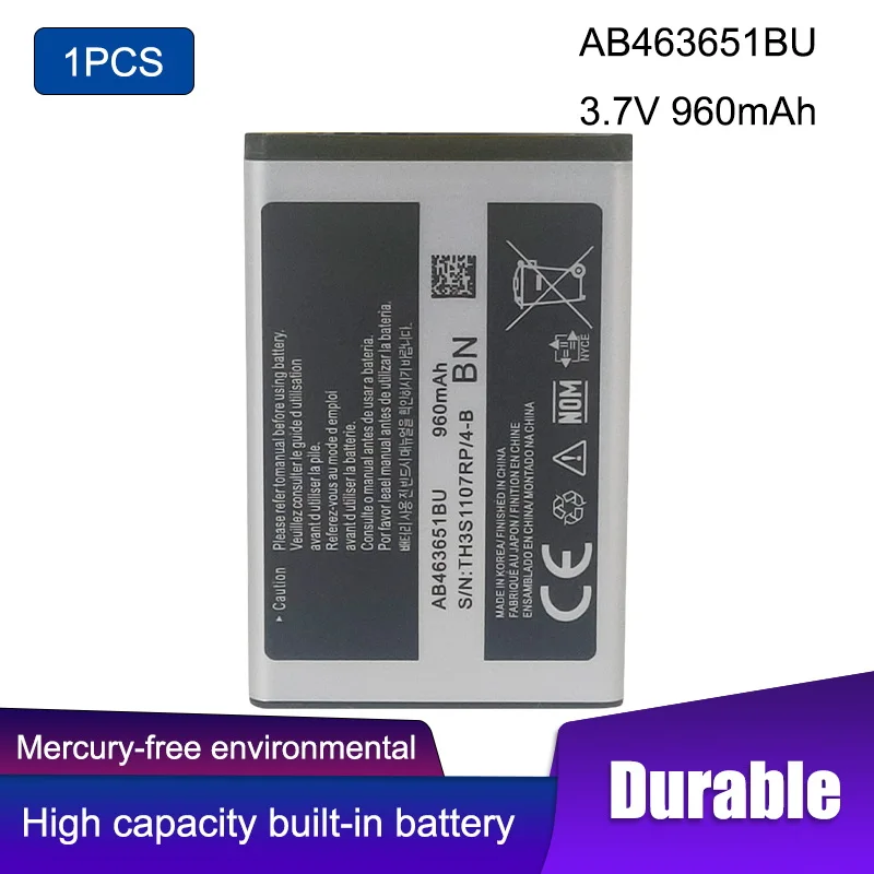 Аккумулятор AB463651BU 1 шт. для Samsung GT-C3060R C3222 C3322 C3530 S5600 S5610 S7070 P220 P260 AB463651BA AB463651BE |
