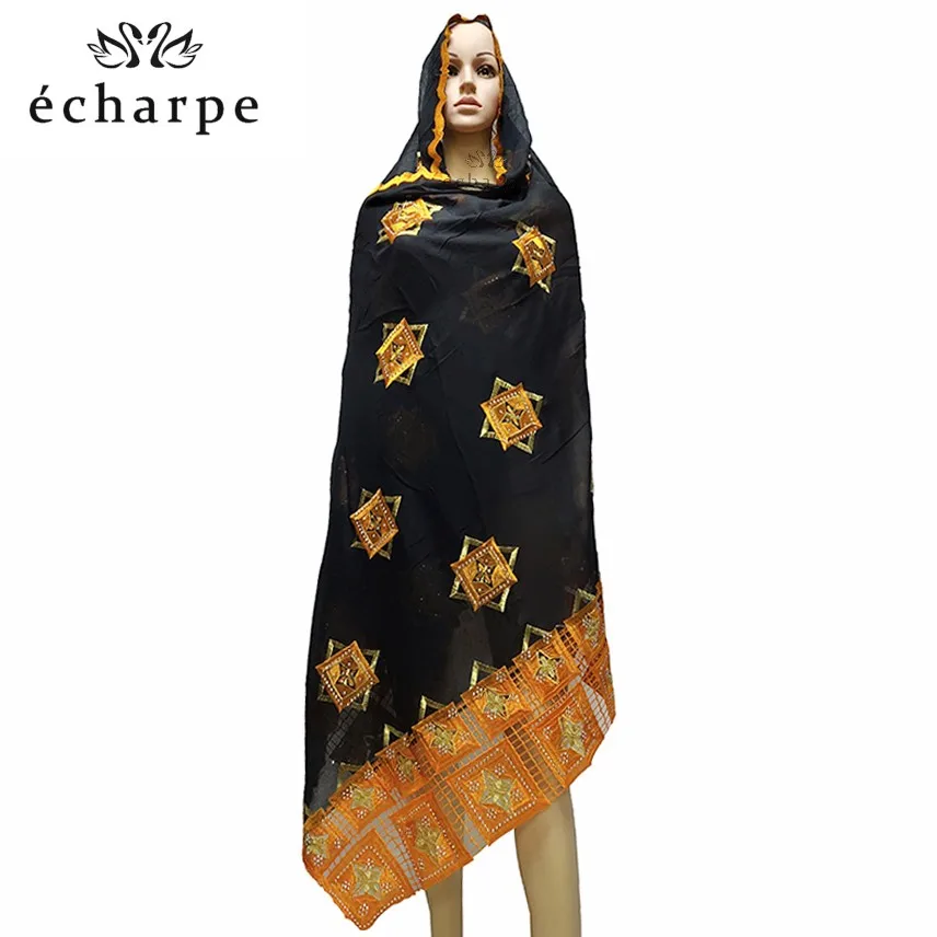 Шарф из 100% хлопка в африканском стиле большие шарфы для мусульманских женщин