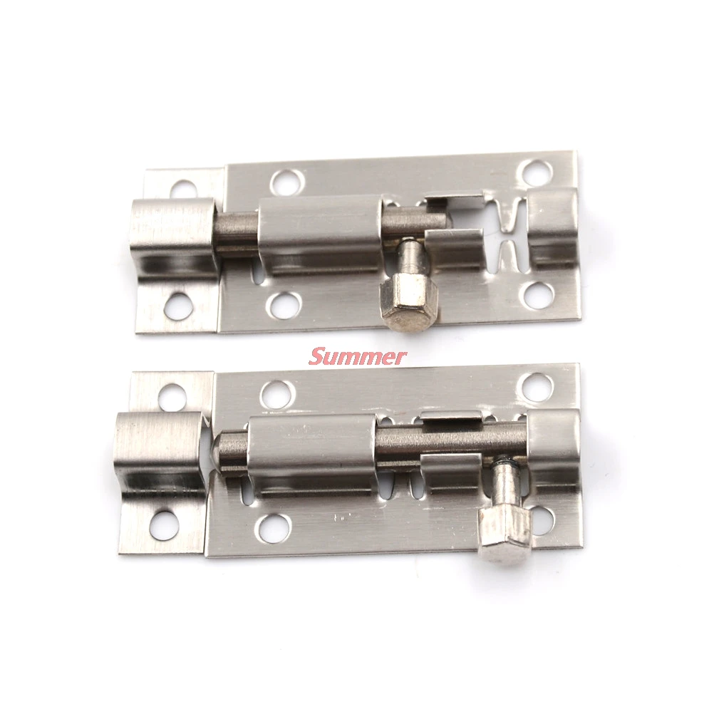 

Hot 2PCS 2 Inch Length Stainless Steel Door Latch Sliding Lock Barrel Bolt
