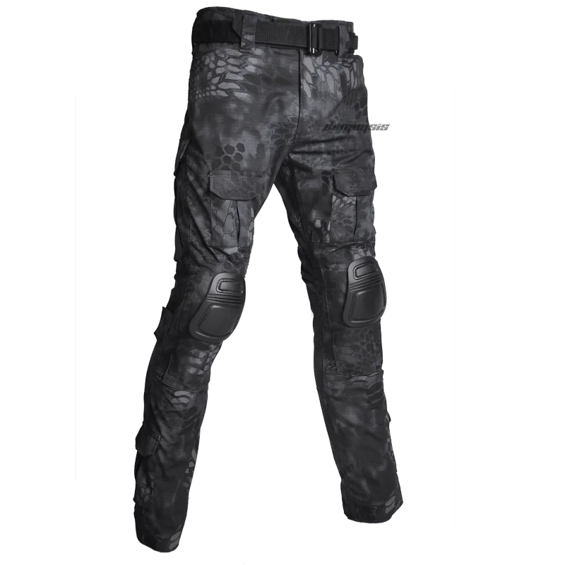 pants typhon Тактические костюмы рубашка+ брюки с налокотниками Наколенники Мужская камуфляжная одежда для охотников Мультикам военная форма - Цвет: pants typhon