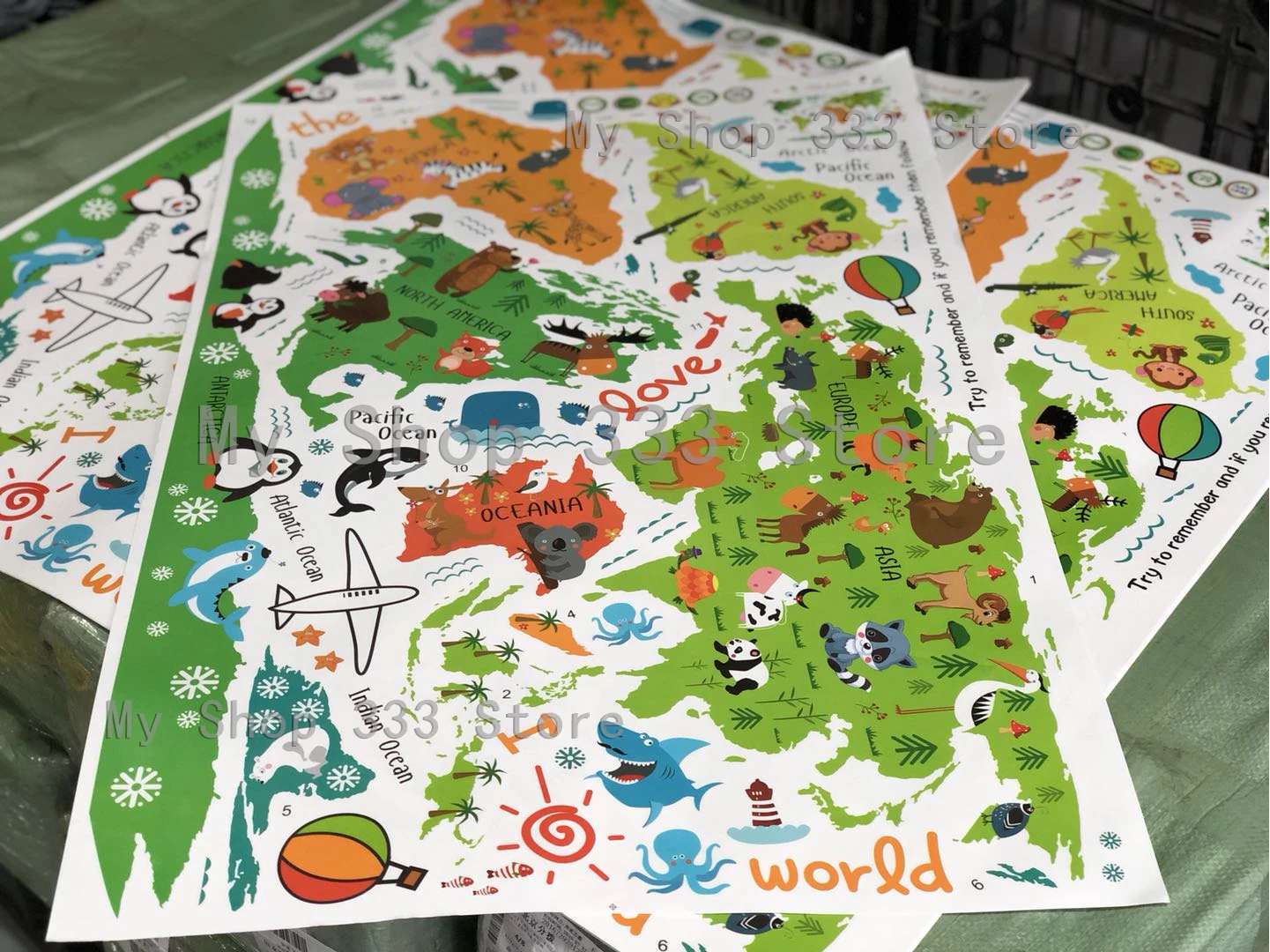 

Cartoon World Map PVC DIY Self Adhesive Vinyl Wall Stickers Bedroom Home Decor for Children Room Decoration Art Wall Decal Mural