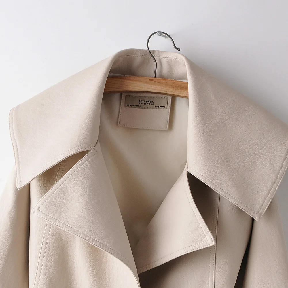 Женская куртка из искусственной кожи на весну новинка 2020 Повседневная Черная