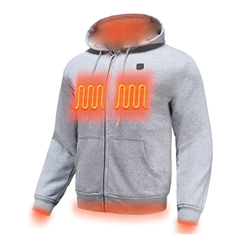 2022 Outdoor Electric USB Heating Sweaters Hoodies Men Winter Warm Heated Clothes Charging Heat Jacket Sportswear P5103