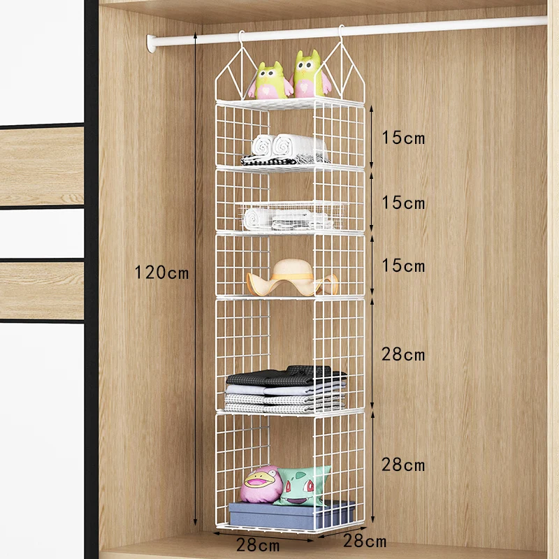 

Wardrobe layered storage organizer dormitory hanging partition bedroom essential artifact wardrobe provincial space rack