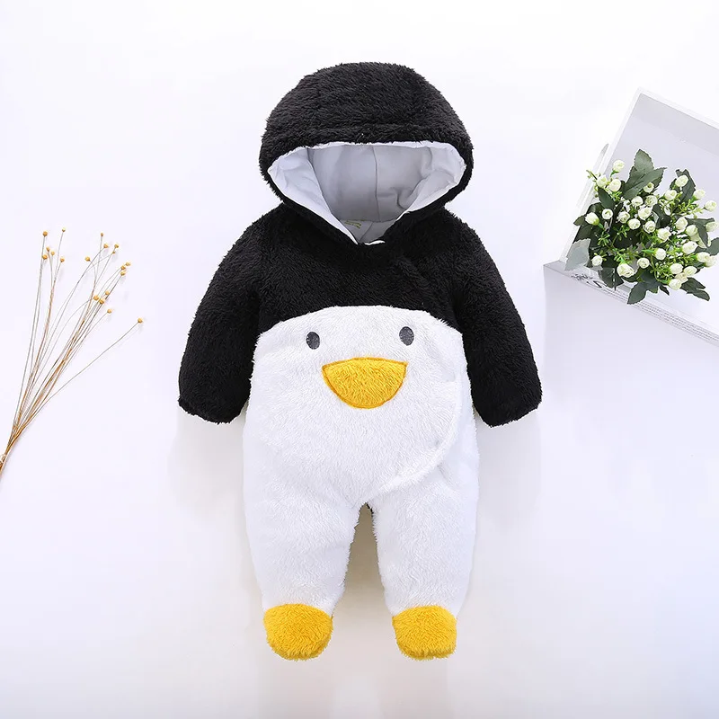 Baby winter clothes suit christmas plush baby onesie Girl boys Ha Yi panda rabbit penguin animal costume Hooded newborn jumpsuit | Детская