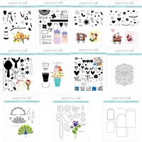 flower animal metal cutting dies and clear stamps for diy scrapbooking paper card handmade craft photo album decoration dies