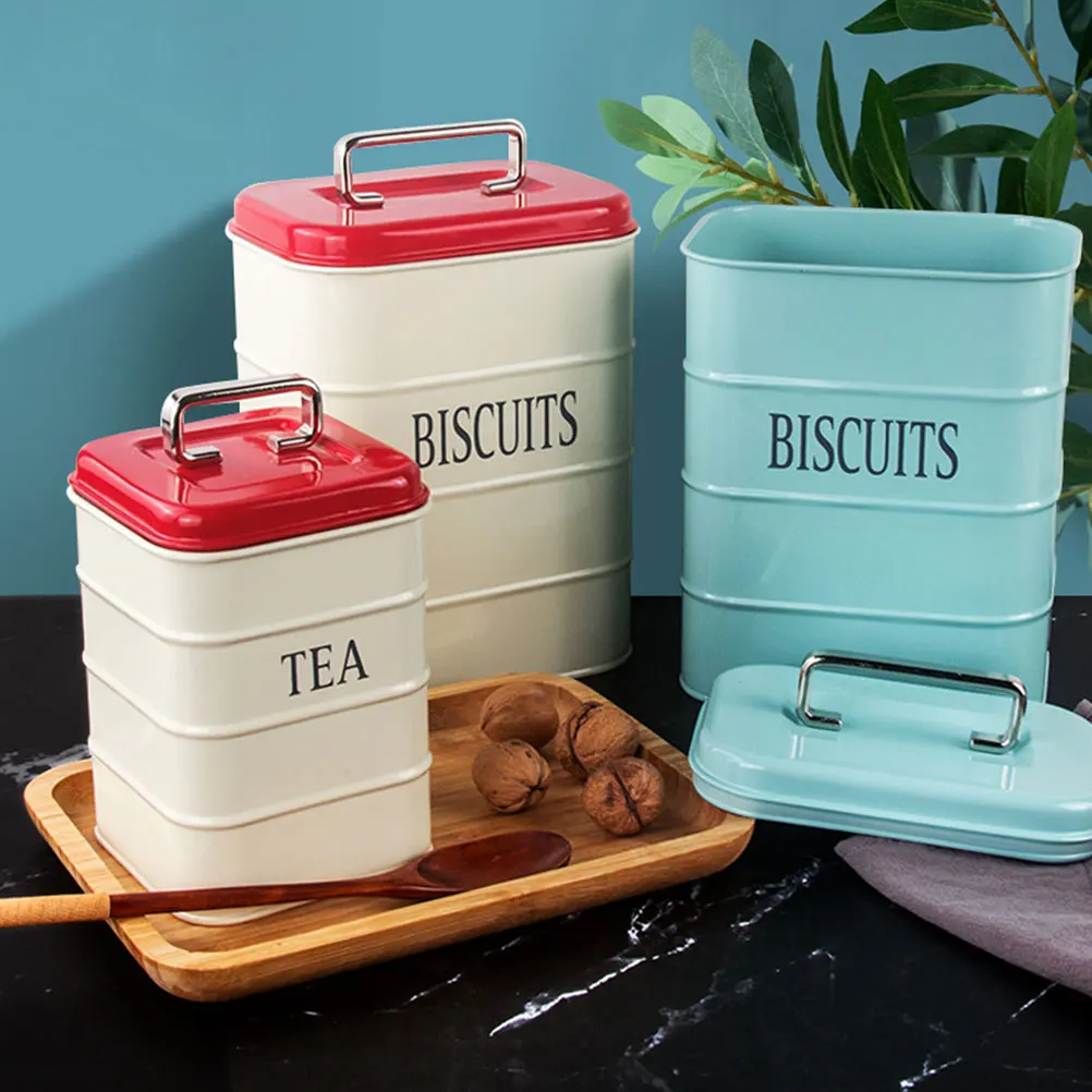 

Creative 1.3L/3.2L Storage Cans Iron Cans Sealed Cans With Lids Household Portable Large Size Tea Jar Snack Nuts Container Boxes