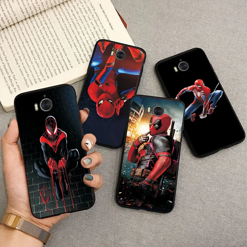 С принтами "Marvel", "Мстители", черный чехол ТПУ для huawei Y5 Y6 чехол КРЫШКА ДЛЯ huawei Y6 Y7 Y5 Prime чехол для телефона на Y9 Y6 Y7