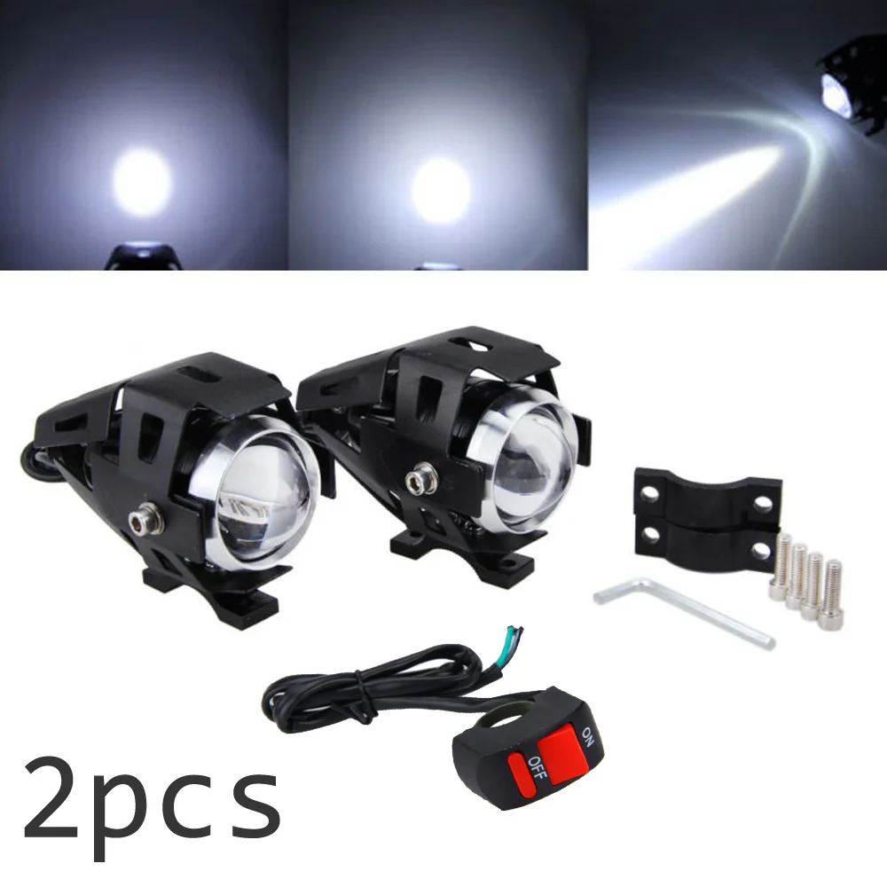 2 шт. AC/DC 12 V-80 V 125W мотоцикл U5 светодиодный шарик голова светильник противотуманный автомобильный светильник спот лампа& переключатель мотоцикла головной светильник налобный фонарь