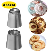 anaeat 1 piece of stainless steel biscuit squeeze flower nozzle pipe nozzle dessert kitchen baking tool