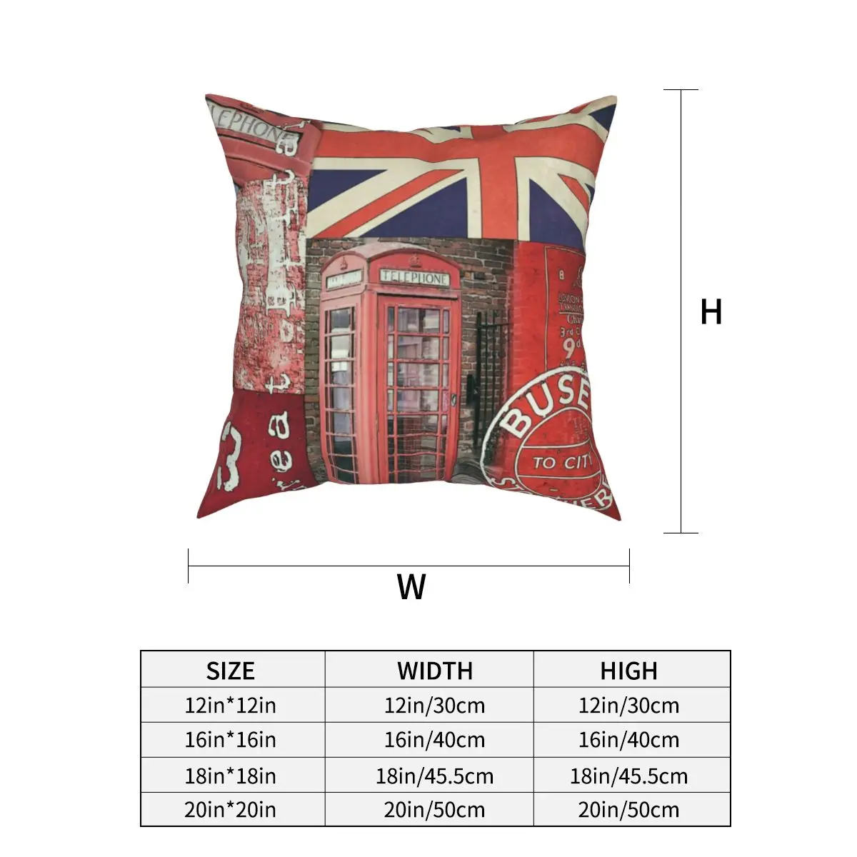 Квадратные наволочки в британском стиле с изображением Лондона флаг для