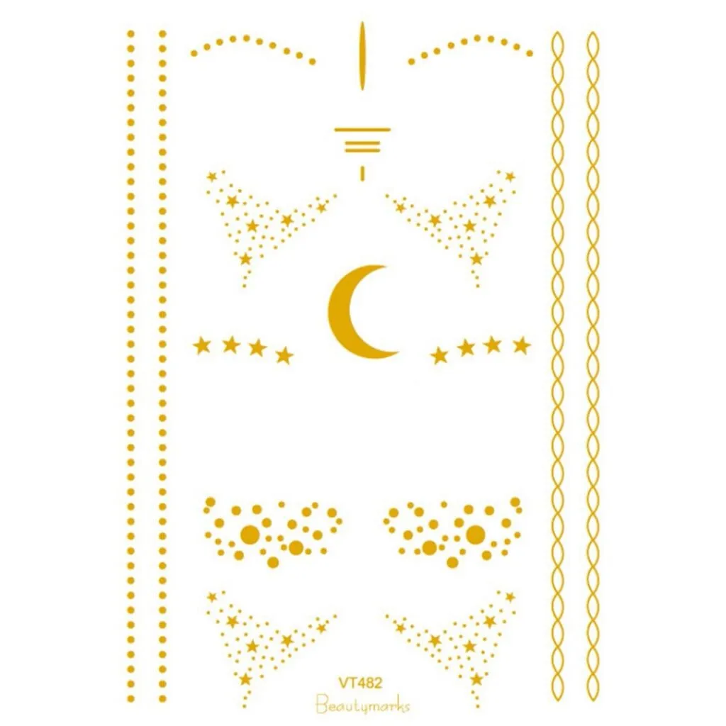 Водонепроницаемая Временная наклейка на Рождество Хэллоуин лицо Золотая фольга