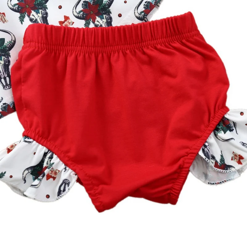 

Summer Beautiful Flower Clothes Baby Girl Casual Flare Sleeve Tops PP Shorts Bow Headband Outfits Set