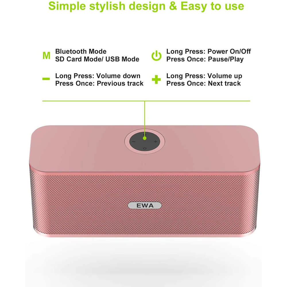 EWA W300 Bluetooth беспроводной портативный динамик высокое качество звук громкий