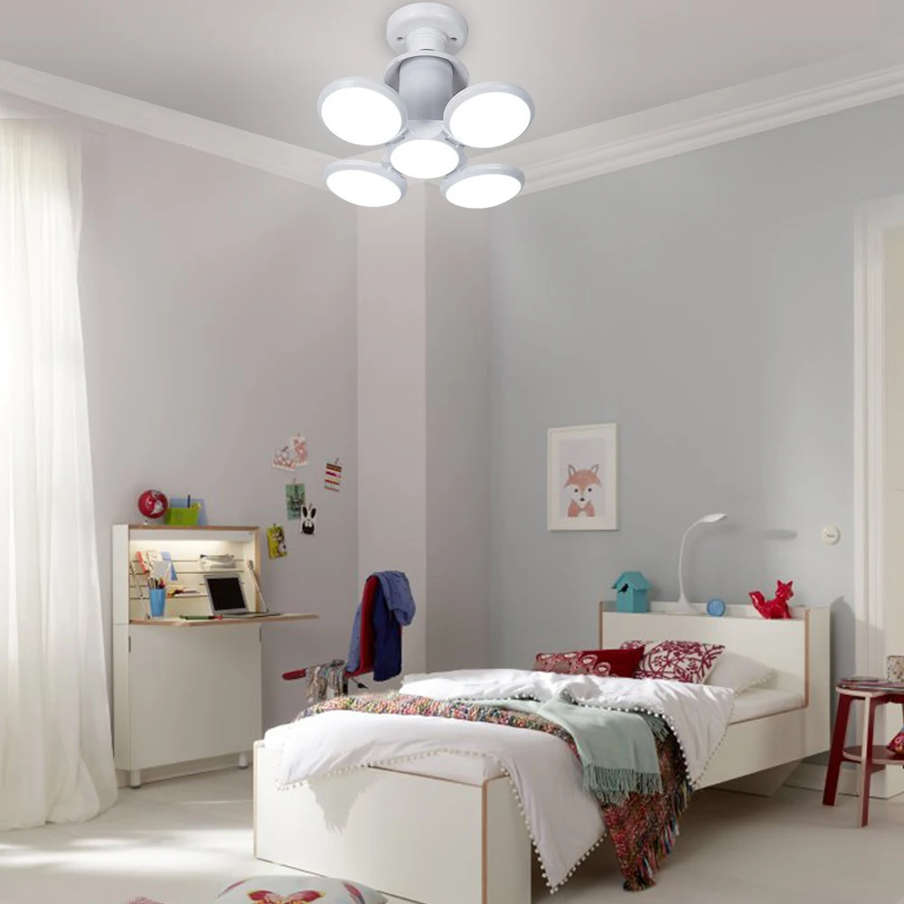 Сверхъяркая светодиодная Складная Лампа E27 40 Вт светодиодсветильник лампа для