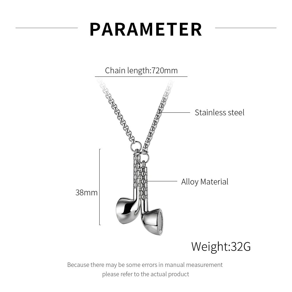 JIALY Европейская мода Панк наушники Очаровательная подвеска из нержавеющей стали