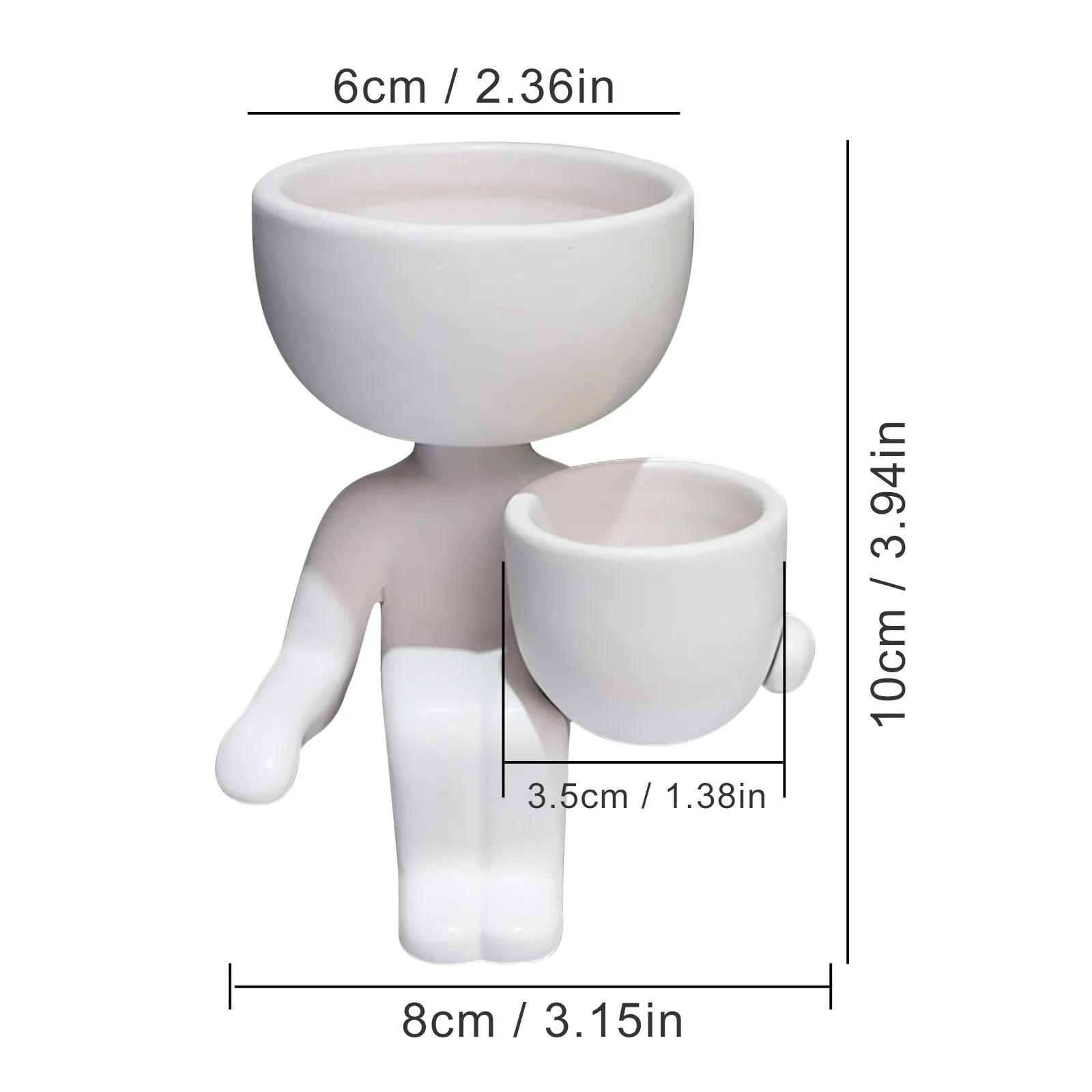 

Ceramic Man Succulent Flower Pot Novel Big Small Man Brain Flowerpot Cactus Plant Holder Table Cabinet Flowerpot Decor