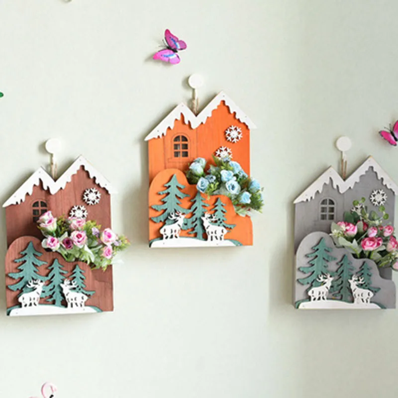 

Christmas Tree Flower Basket Decoration Home Decor Shelves Shelf Living Room Wall Decoration Pendant Étagères декор