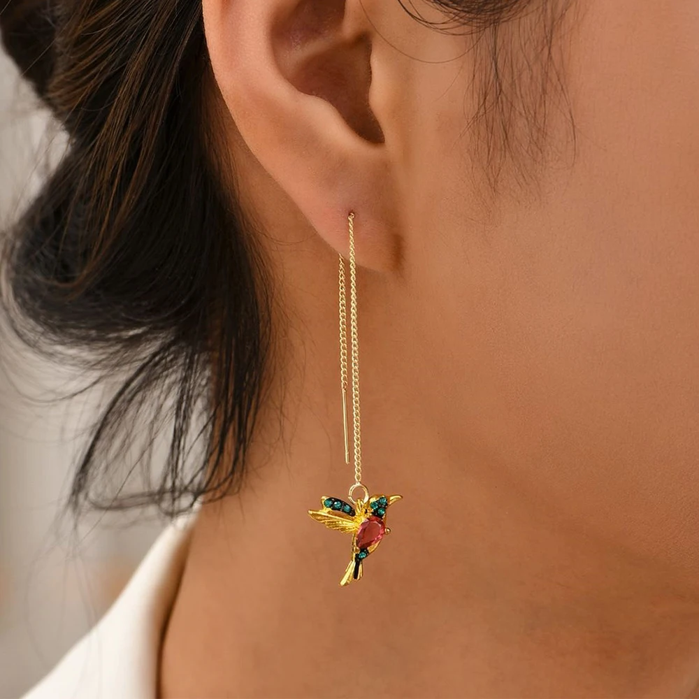 

Long Thread Tassel Hanging Earrings New Little Bird Drop Fashion Earring for Women Elegant Girl Stylish Jewelry Personality Gift