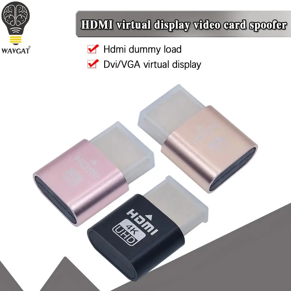 Виртуальный дисплей HDMI 4K HDMI DDC EDID Подключаемая вилка EDID дисплей обманка Виртуальная вилка HDMI муляж эмулятора адаптер для майнинга биткоинов