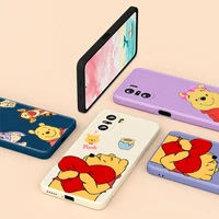 pooh bear for redmi k40 k30 k30i 10x 9t 9c nfc 9at 9a 9i 9 8a 8 pro 7 y3 5 4x plus liquid silicone phone case