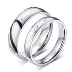 Парные кольца для женщин и мужчин, ювелирные изделия из нержавеющей стали в форме сердца R00072
