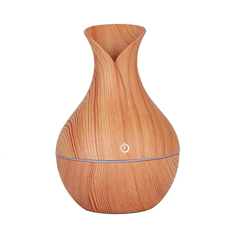 

130ml Ultrasound Aroma Diffuser Mini Mute USB Air Humidifier Creative Vase Wood Household Humidifier Bedroom Essential Oil