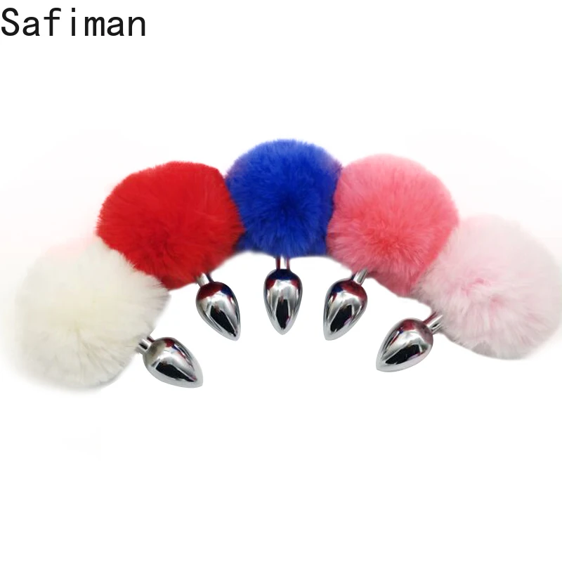 Small Size Metal Rabbit Tail Anal Plug Stainless Steel Bunny Butt Sex Toys for Women Adult Products | Красота и здоровье