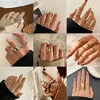 2022 новые модные золотые женские кольца в богемном стиле, винтажные сплавные готические кольца на палец, набор для женщин, индивидуальные украшения для девочек, украшения для вечеринок, подарки